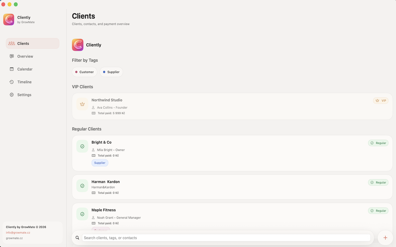 Client preview in Cliently